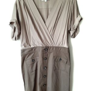 LOFT Dresses - Loft Ann Taylor Tan Khaki Short Sleeve Dress LOFT Dresses - Loft Ann Taylor Tan Khaki Short Sleeve Dress